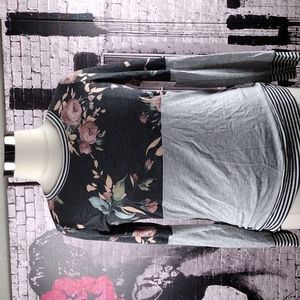 Glitzy Girlz Floral Mixed Media Top